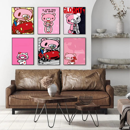 漫画 G-Gloomy Bear DIY 粘着ポスター ファンシー ウォールステッカー リビングルーム バー デコレーション 壁飾り