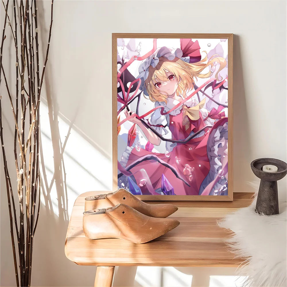 Touhou Project Flandre Scarlet Self-adhesive Art Poster Whitepaper Prints Posters Artwork Aesthetic Art Wall Painting