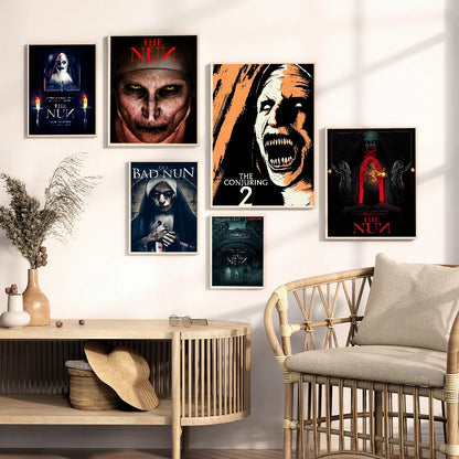 Classic Horror Movie Collection The Nun Self-adhesive Art Poster Whitepaper Prints Posters Artwork Aesthetic Art Wall Painting