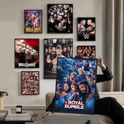 Wwe DIY Sticky Poster Fancy Wall Sticker for Living Room Bar Decoration Wall Decor