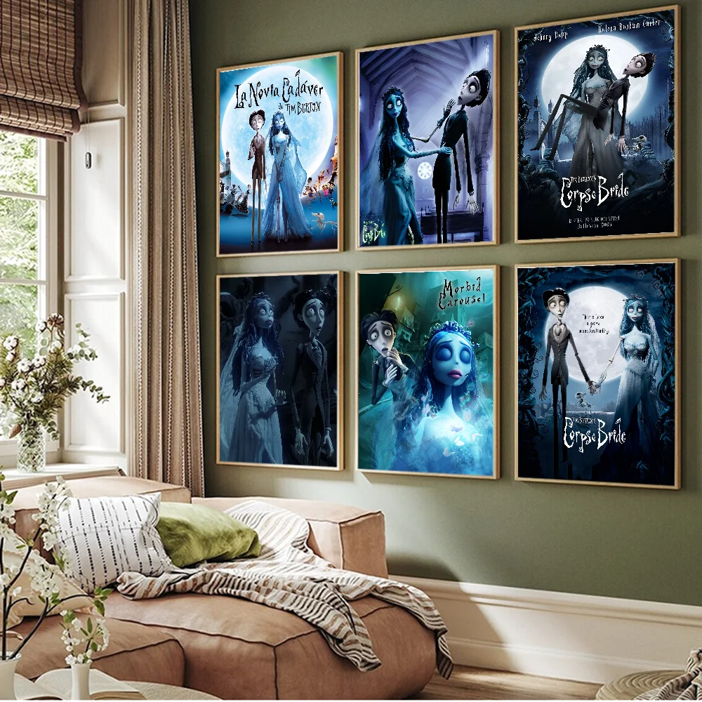 C-Corpse Bride Cartoo DIY Sticky Poster Fancy Wall Sticker for Living Room Bar Decoration Wall Decor