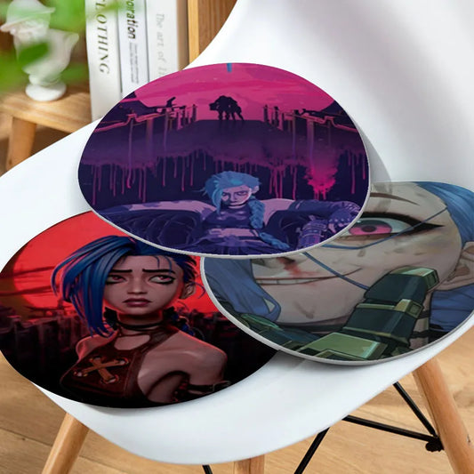 Cartoon Anime Game Arcane League of Legends Jinx Main Modern Minimalist Style Meditation Cushion Chair Seat Cushion Anti-Slip