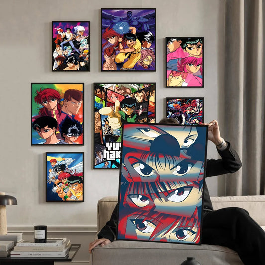 Póster de anime YuYu Hakusho, decoración de muebles para el hogar, póster de papel Kraft de alta gama, pintura de pared, estudio, decoración de la sala de estar del hogar