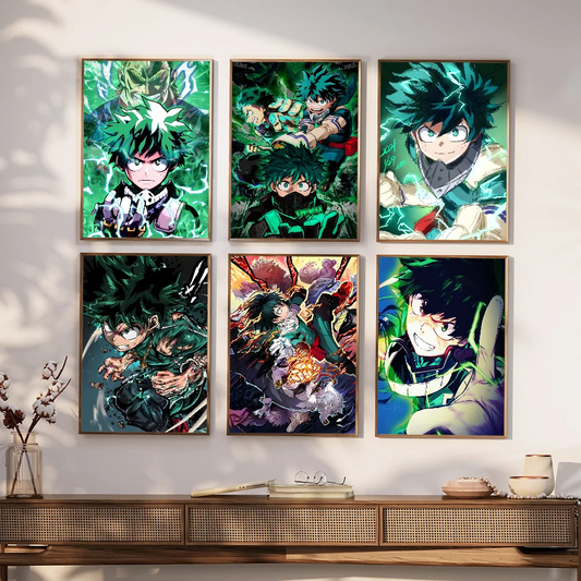 Midoriya Izuku Deku My Hero Academia  Classic Vintage Posters Whitepaper Prints Posters Artwork Kawaii Room Decor