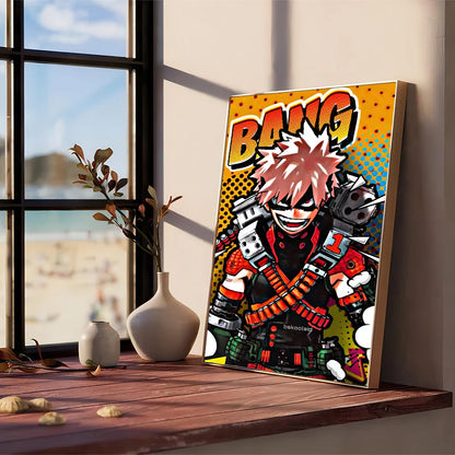 Anime B-Bakugo Katsuki Poster Anime Posters Sticky HD Quality Wall Art Retro Posters for Home Kawaii Room Decor