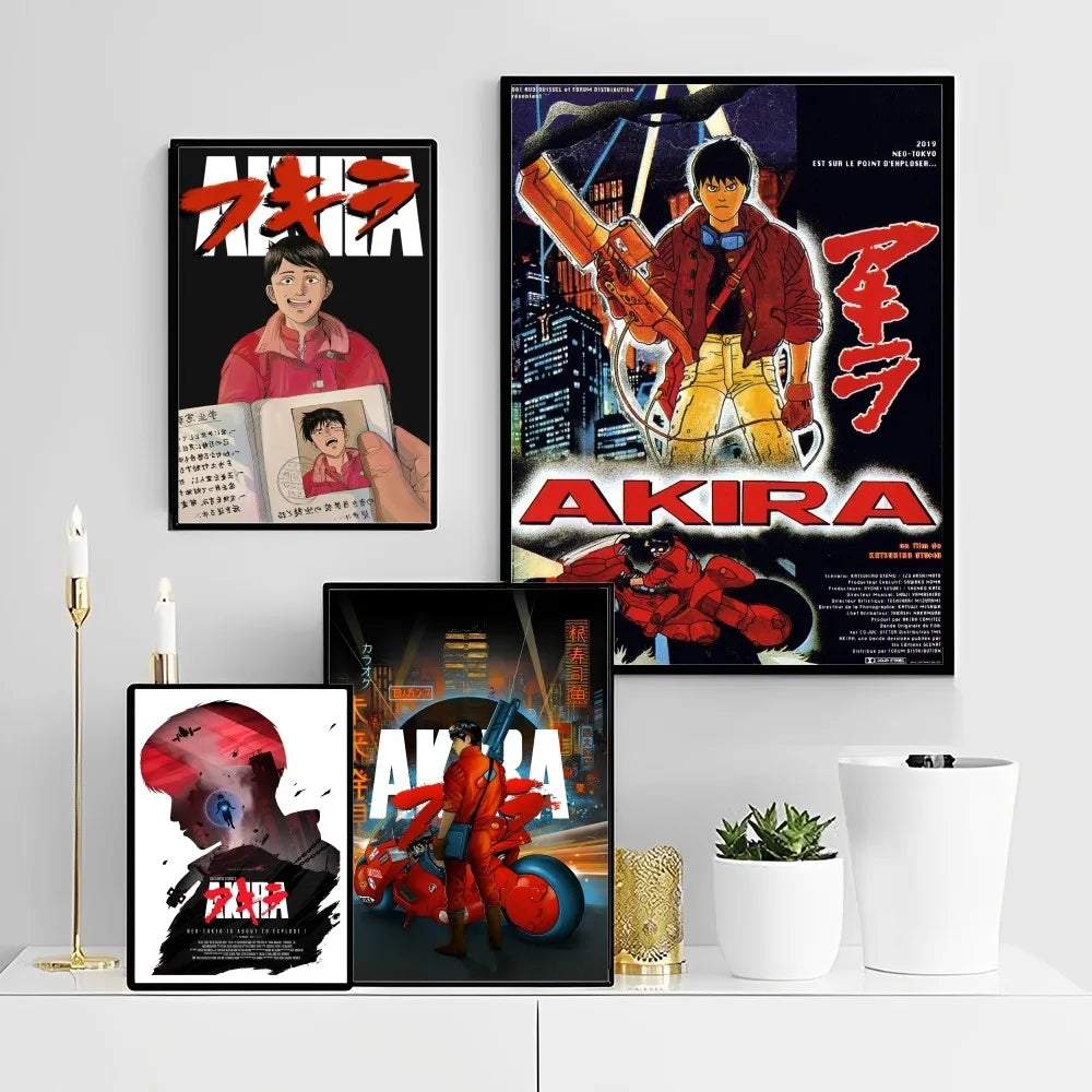 Colección de películas Akira Anime Posters Adhesivos de papel impermeables Adhesivos para cafeterías Bares Decoración de habitaciones kawaii