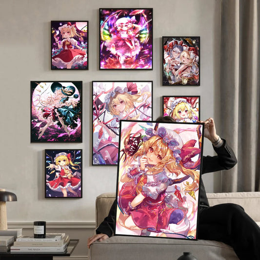 Touhou Project Flandre Scarlet Self-adhesive Art Poster Whitepaper Prints Posters Artwork Aesthetic Art Wall Painting