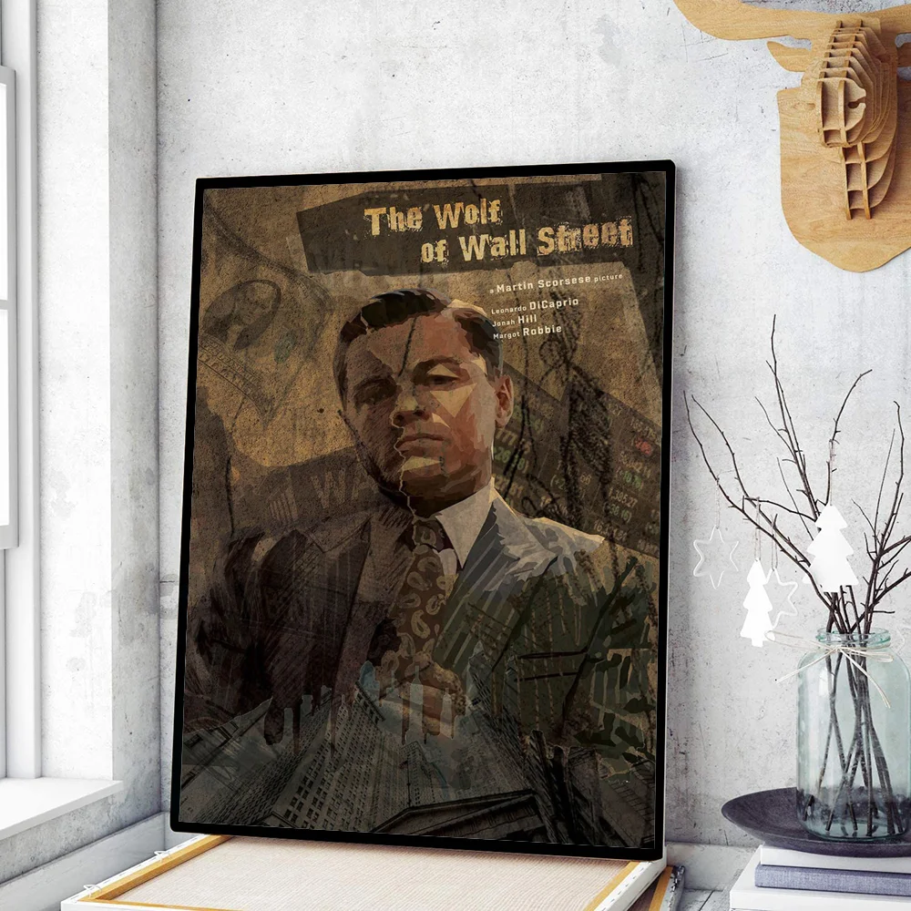 Graffiti Art The Wolf of Wall Street Poster Movie Sticky Posters Retro Kraft Paper Sticker DIY Room Bar Cafe Wall Painting