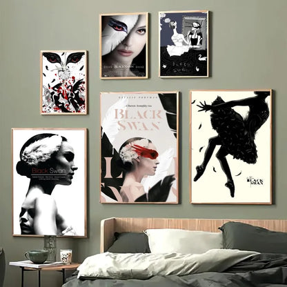 Movie Black Swan Classic Anime Movie Sticky Posters Whitepaper Sticker DIY Room Bar Cafe Posters Wall Stickers