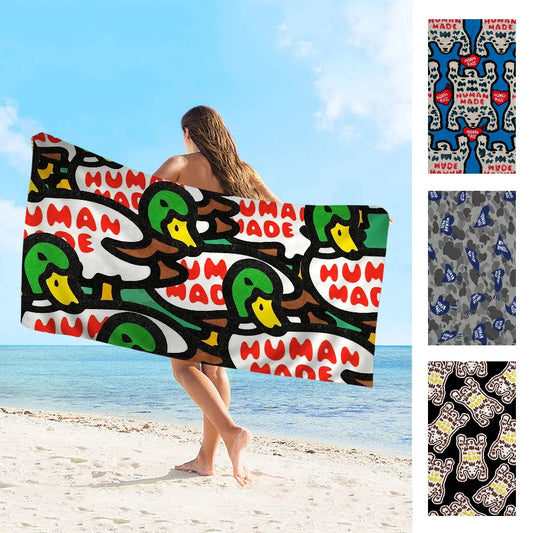 H-HUMAN M-MADE Towel Microfiber Beach Towel Absorbent Quick dry Soft Yoga Swimming Resort Mountain Climbing Towel