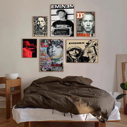 Eminem Movie Sticky Posters Whitepaper Sticker DIY Room Bar Cafe Posters Wall Stickers