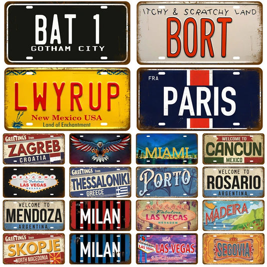 Bar Pub Artisian Ctiy Tinplate Plate Country Wall Art Tin Plaque Tin Sign Landmark Metal Sign Metal Plaque Decortaive Car Sign