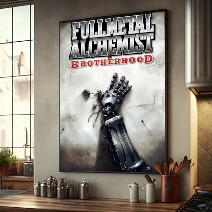 Anime Fullmetal Alchemist Whitepaper Poster Fancy Wall Sticker for Living Room Bar Decoration Decor Art Wall Stickers Painting