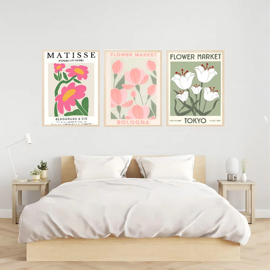 Matisse Abstract Art Flower Poster Anime Posters Sticky Waterproof Paper Sticker Coffee House Bar Kawaii Room Decor