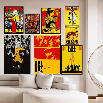 classic movie Kill Bill Self-adhesive Art Poster Whitepaper Prints Posters Artwork Aesthetic Art Wall Painting