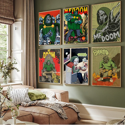 MF Doom Madlib DIY Sticky Poster Fancy Wall Sticker for Living Room Bar Decoration Wall Decor