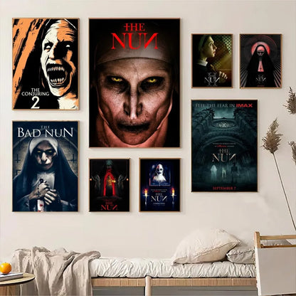 Classic Horror Movie Collection The Nun Self-adhesive Art Poster Whitepaper Prints Posters Artwork Aesthetic Art Wall Painting