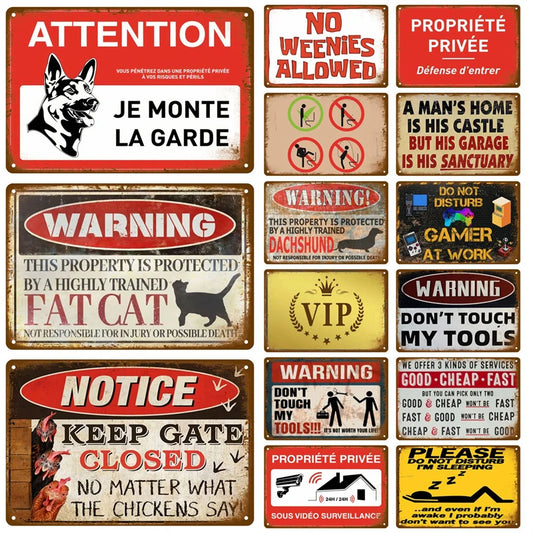 Warning Retro Metal Sign Vintage Tin Sign For Home Room Wall Decor Art Bars Garage Cafe Club Man Cave Pubs Mural Plate Poster