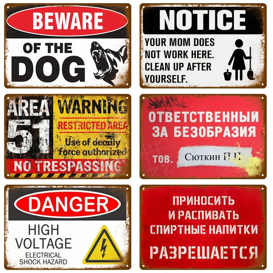 Warning Tin Sign Plaque Notice 24 Hour Security Camera Metal Sign Vintage Poster Metal Plate Wall Decor For Painting Poster Gift