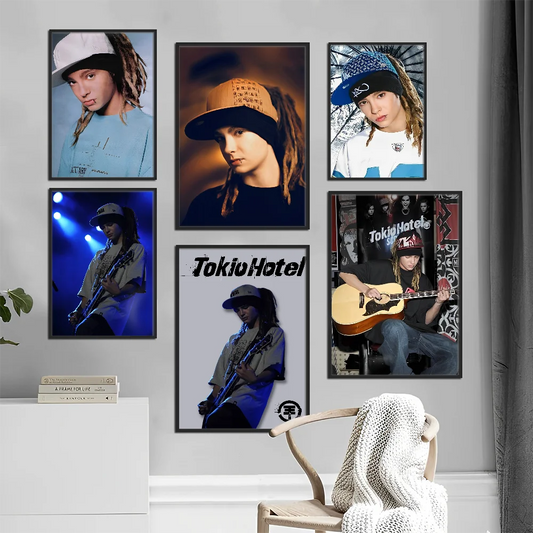 Bill Kaulitz Tom Tokio Hotel Poster Movie Sticky Posters Retro Kraft Paper Sticker DIY Room Bar Cafe Aesthetic Art Wall Painting