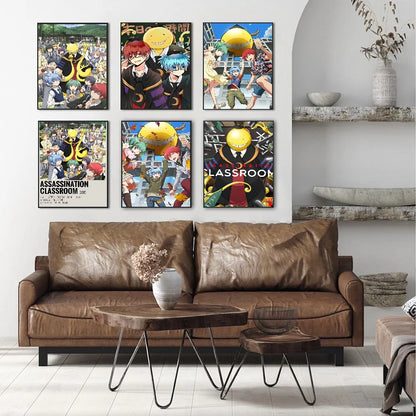 Assassination Classroom Anime Posters Sticky Decoracion Painting Wall Art White Kraft Paper Wall Decor