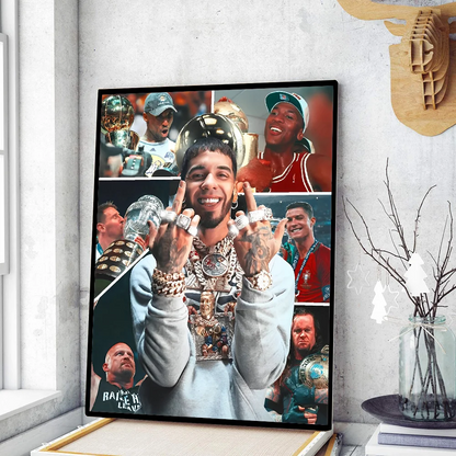 Hip Hop Rapper Anuel AA Poster Movie Sticky Posters Retro Kraft Paper Sticker DIY Room Bar Cafe Aesthetic Art Wall Painting