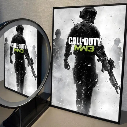 C-Call Of D-Duty game Classic Movie Posters Fancy Wall Sticker for Living Room Bar Aesthetic Painting Decoration Room Wall Decor