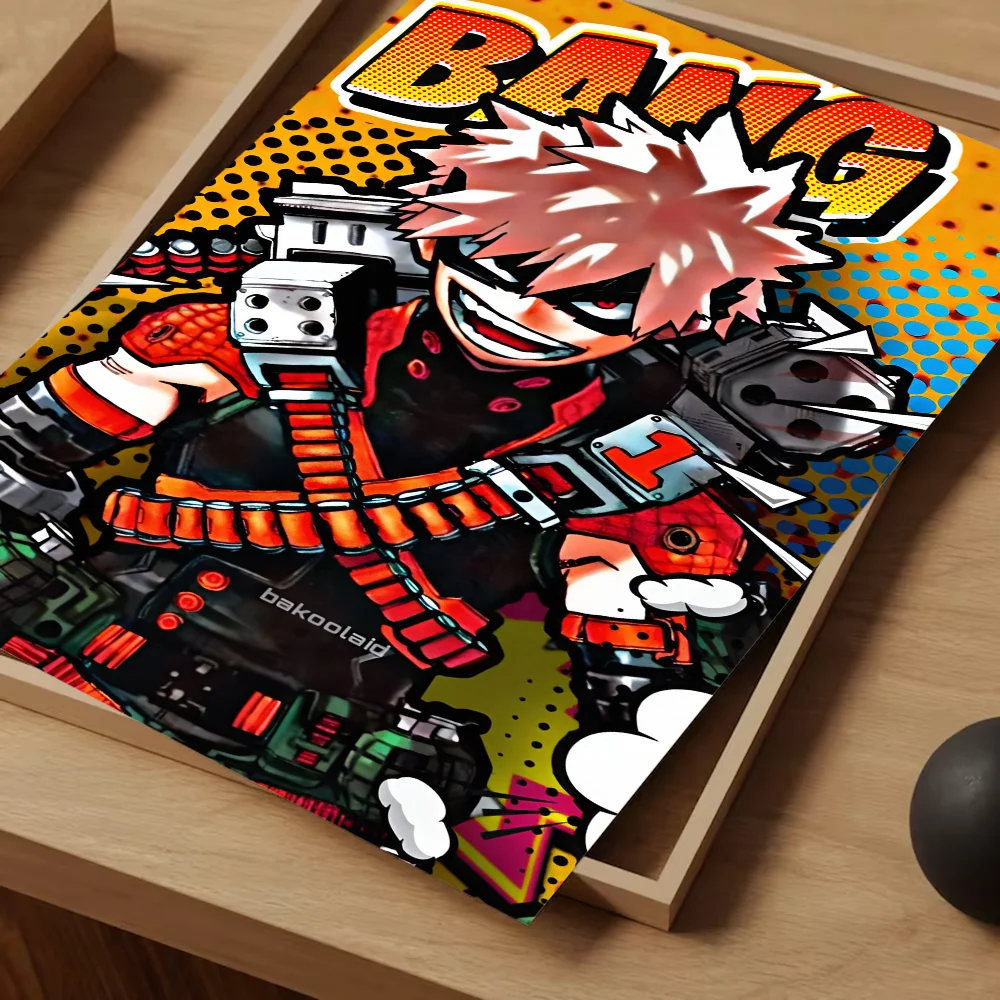 Anime B-Bakugo Katsuki Poster Anime Posters Sticky HD Quality Wall Art Retro Posters for Home Kawaii Room Decor