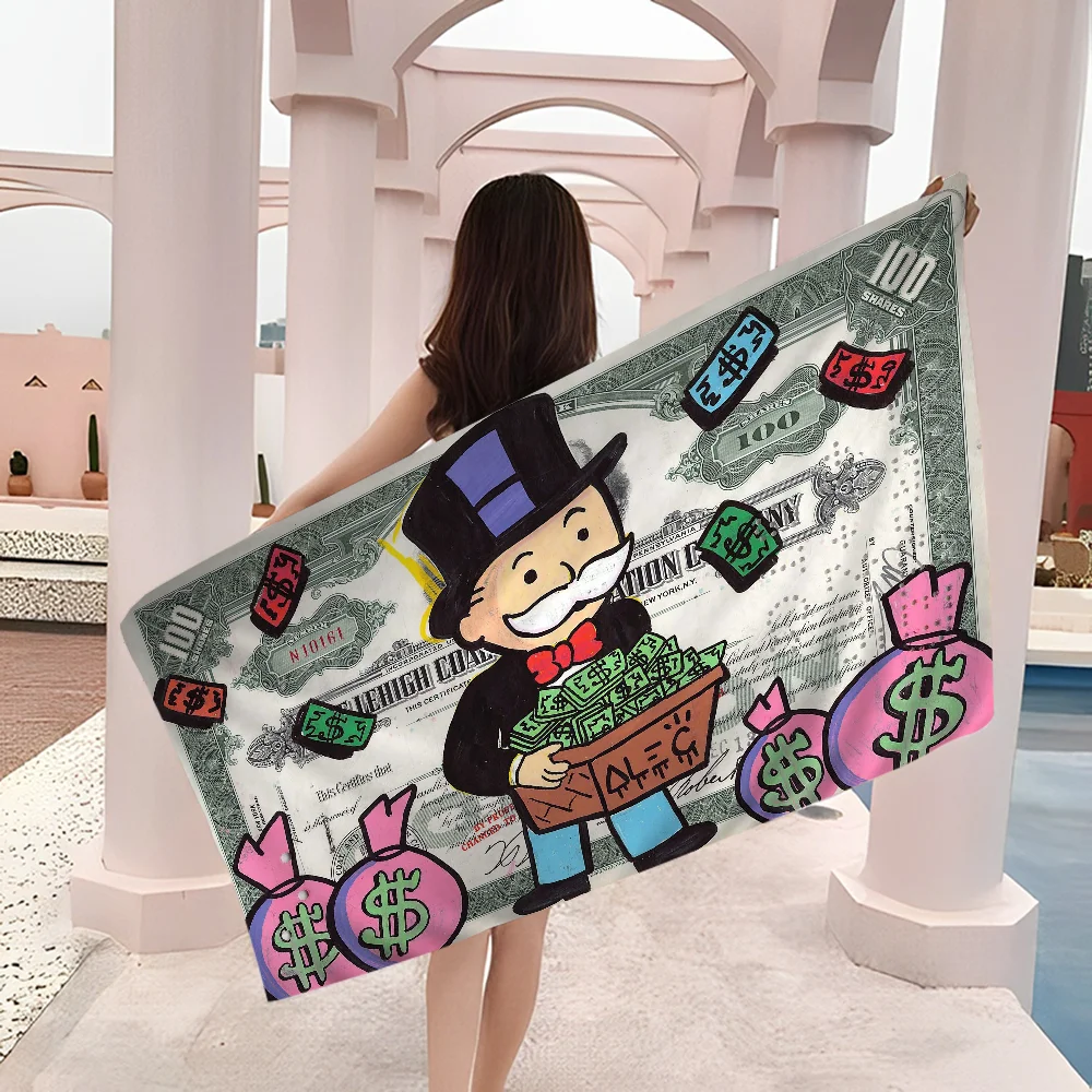 Cartoon Luxury Dollar MonopolyS Towel Microfiber Beach Towel Absorbent Quick dry Soft Yoga Swimming Resort Mountain Climbing