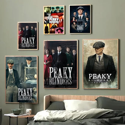 Movie P-Peaky B-Blinders TV Vintage Posters Sticky Whitepaper Prints Posters Artwork Posters Wall Stickers