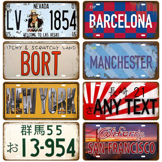 Metal Sign Home Decor Famous City TinPlates Plate Plaque Vintage Tin Sign For Bar Pub Man Cave Club Wall Decoration Art Garage