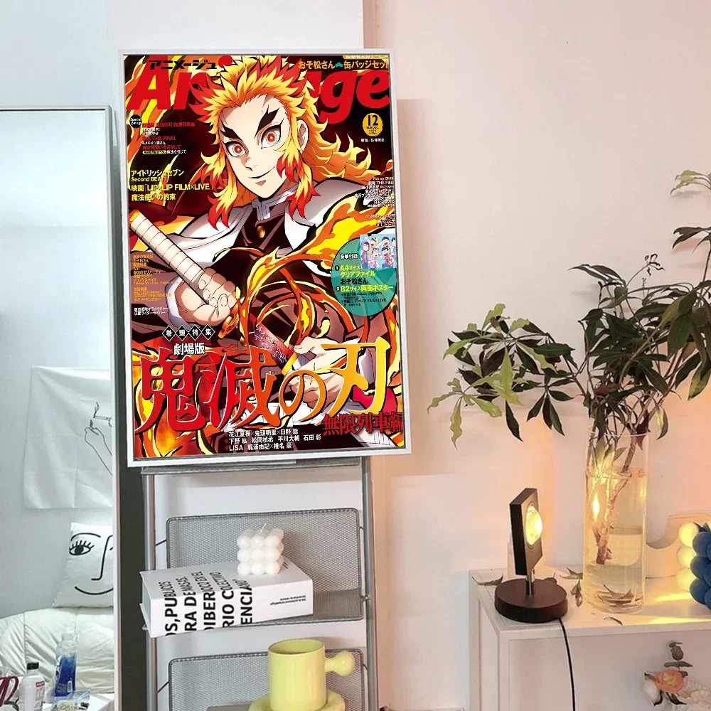 Anime Demon Slayer R-Rengoku Kyoujurou Poster Anime Posters Sticky HD Quality Wall Art Retro Posters for Home Kawaii Room Decor